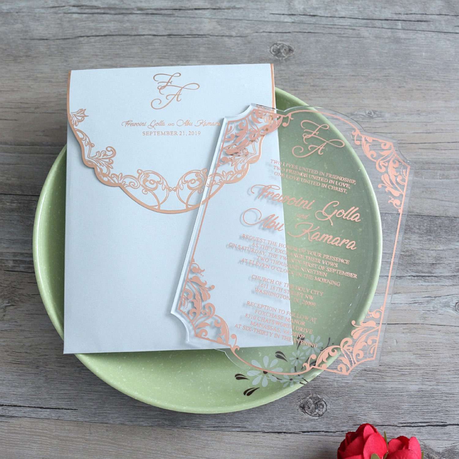 Acrylic Invitation Card Pink Invitation Personalized Custom Latest Invitation Card
